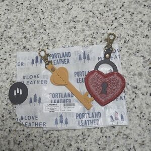 Portland leather Key to Your Heart Keychain (Chili Red)